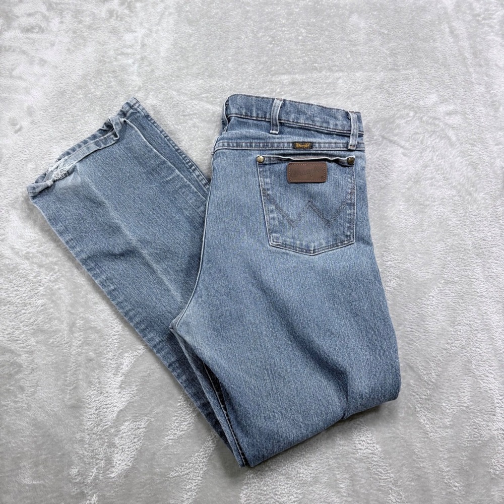 Wrangler Jeans Mens 38x34 Blue Advanced Comfort 47 Regular Fit Medium Wash‎